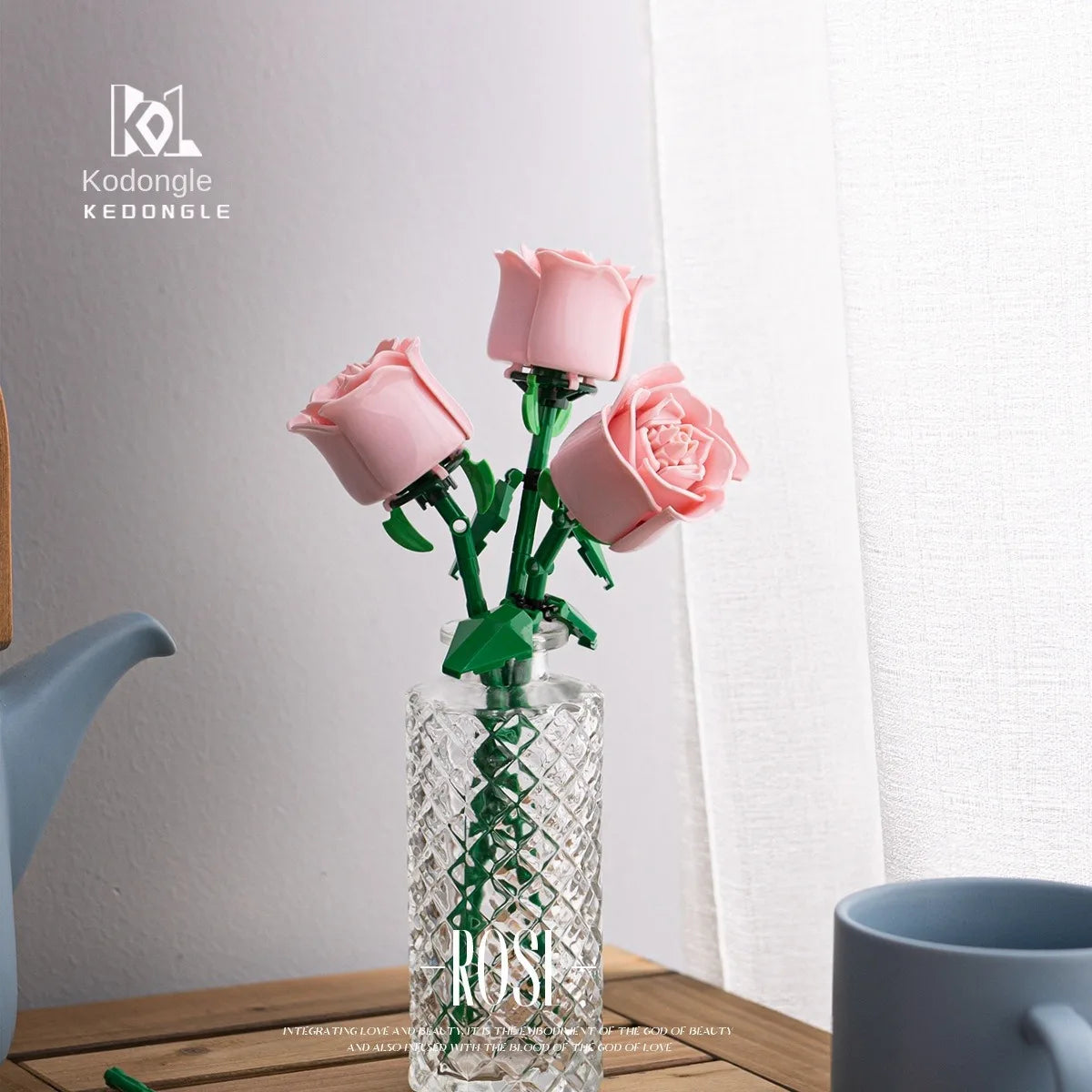 Eeuwig Boeket Rozen Bouwstenen Set voor Volwassenen - Creatief Cadeau voor Vrouwen voor Valentijnsdag - Bloemen Bouwset als Originele Decoratie
