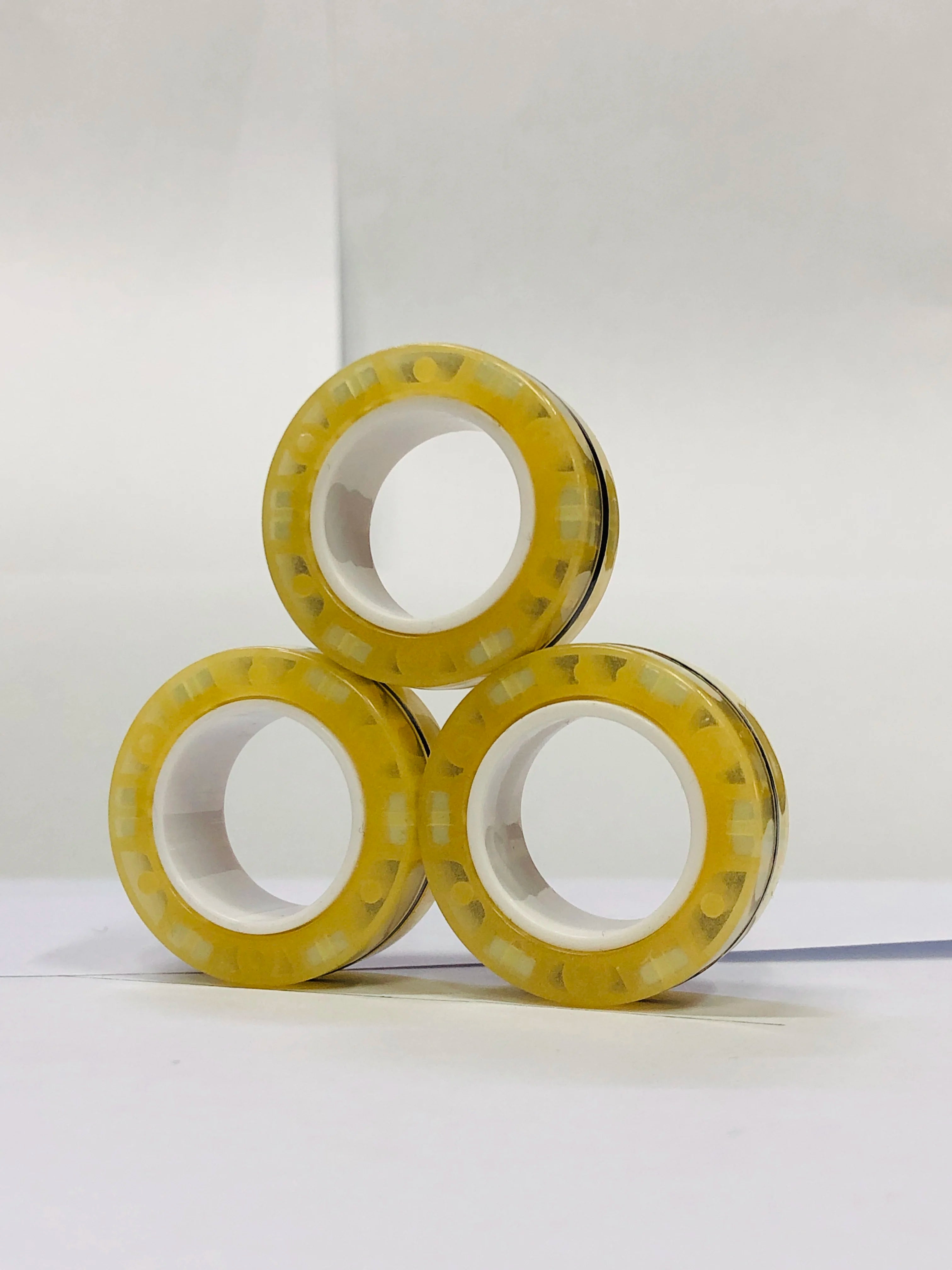 3 stuks vinger magnetische ringen | Kleurrijke fidget speelgoed set voor volwassenen en kinderen, magneet spinner ringen voor stressverlichting