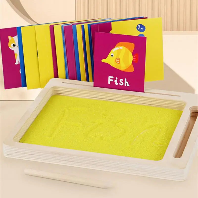 Montessori Zandbak Letterbak | Houten Schrijftray voor Kinderen