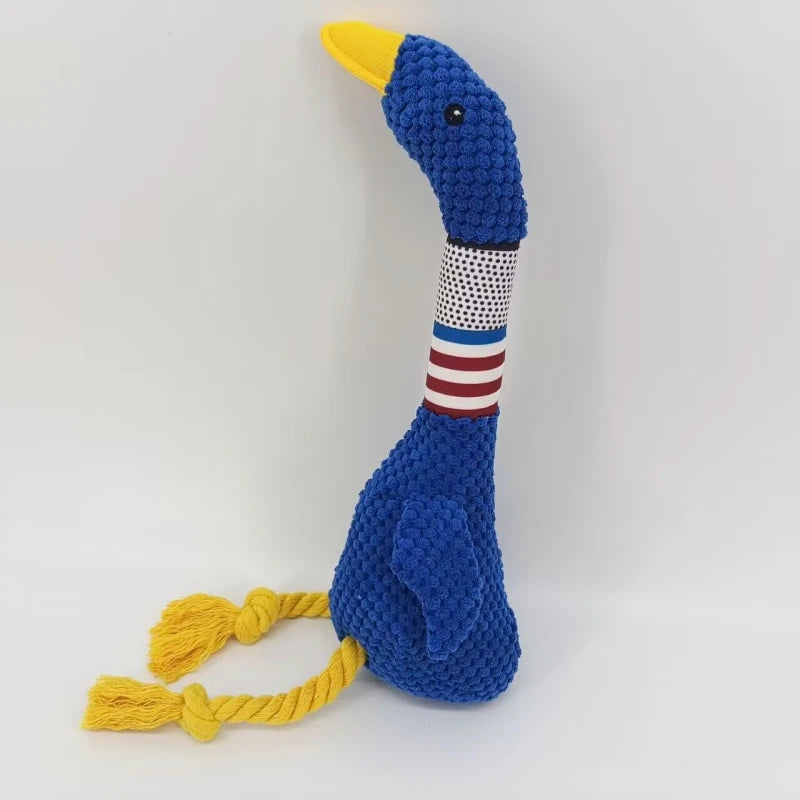 Interactief Pluchen Hondenspeelgoed | Bijtbestendige Lange Nek Gans, Piepend Speelgoed voor Honden