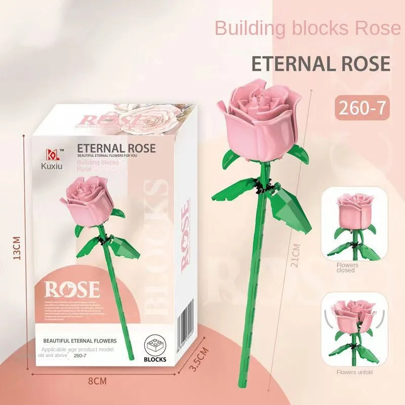 Eeuwig Boeket Rozen Bouwstenen Set voor Volwassenen - Creatief Cadeau voor Vrouwen voor Valentijnsdag - Bloemen Bouwset als Originele Decoratie