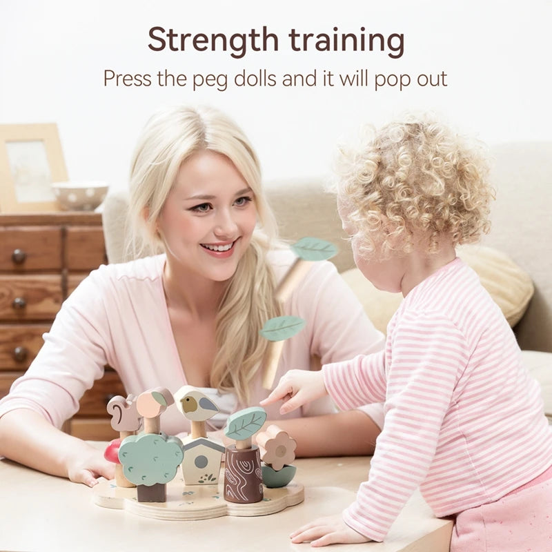 Montessori Bouncy Speelgoed met Kleurenherkenning | Houten Educatief Speelgoed voor Baby’s en Peuters