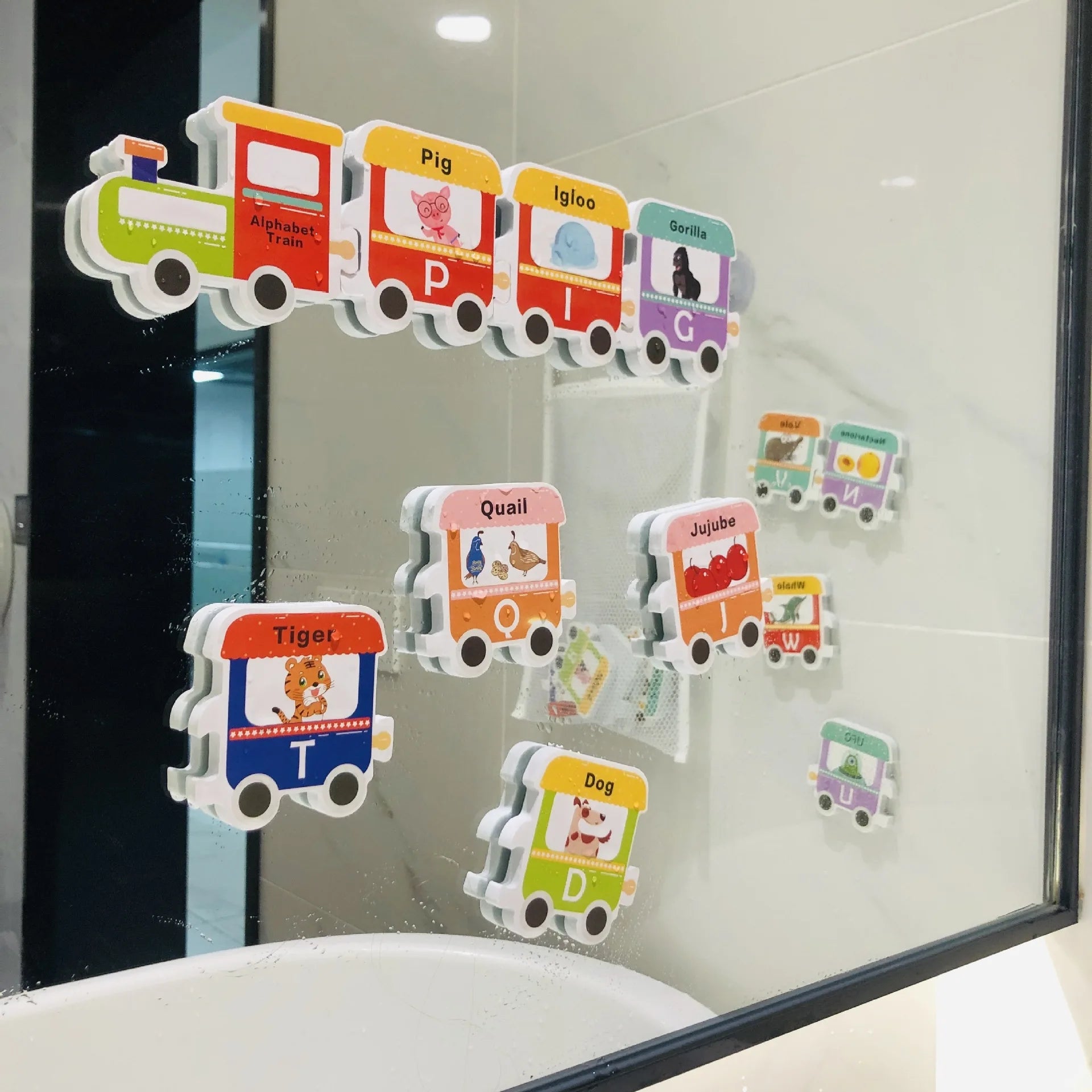 Railverkeer Bad Speelgoed voor Kinderen – Zacht EVA Trein Badspeelgoed met Zuignappen | Educatief Waterspeelgoed voor Baby & Peuter