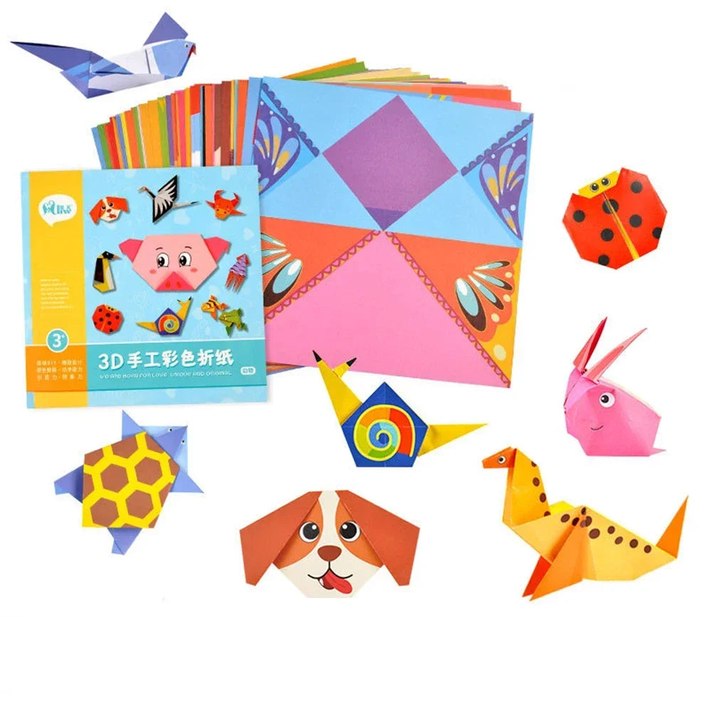 108x Montessori Origami Vellen | Creatief Vouwplezier voor Kinderen