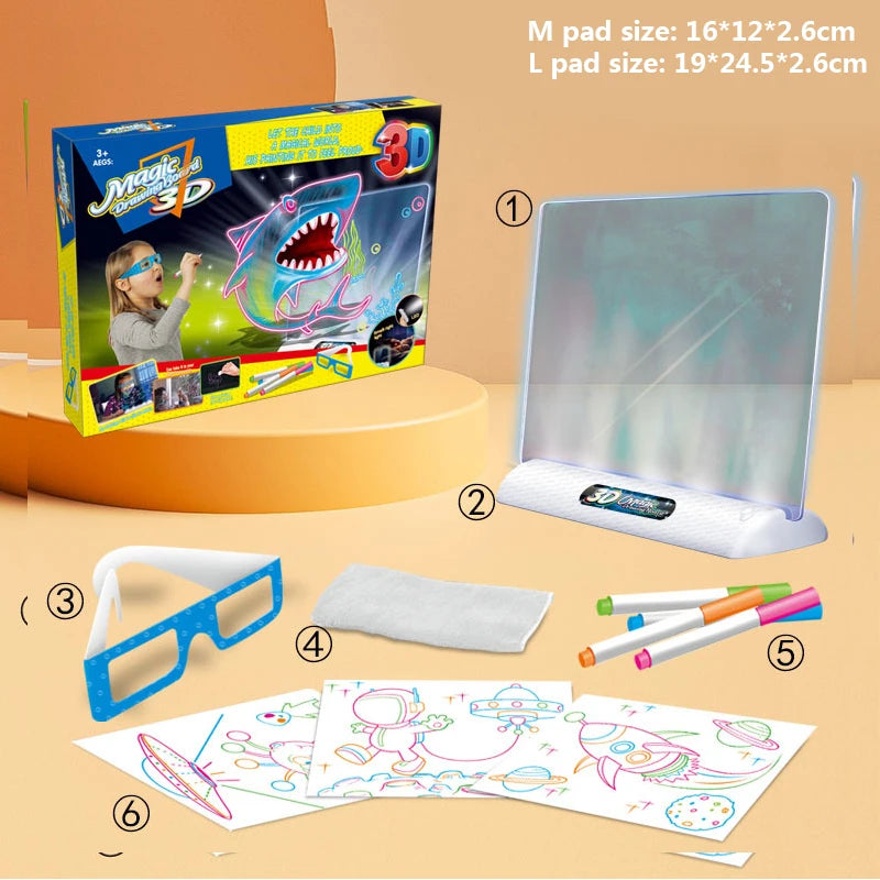 3D Tekenbord met LED Verlichting | Magisch Creatief Speelgoed voor Kinderen