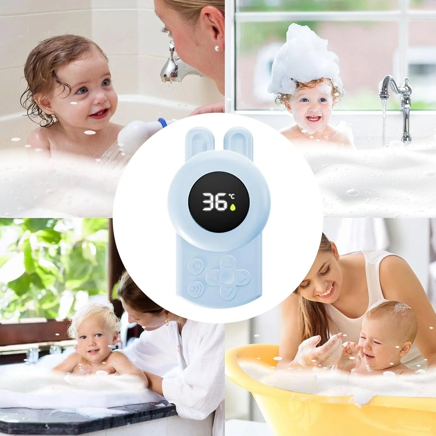 Digitale Badthermometer voor Baby's - Schattige Blauwe Zeehond Waterthermometer voor Jongens en Meisjes - Veilig Drijvend Badspeeltje met LED Display voor Kinderen