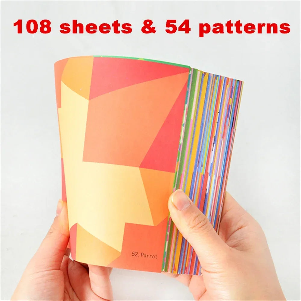108x Montessori Origami Vellen | Creatief Vouwplezier voor Kinderen