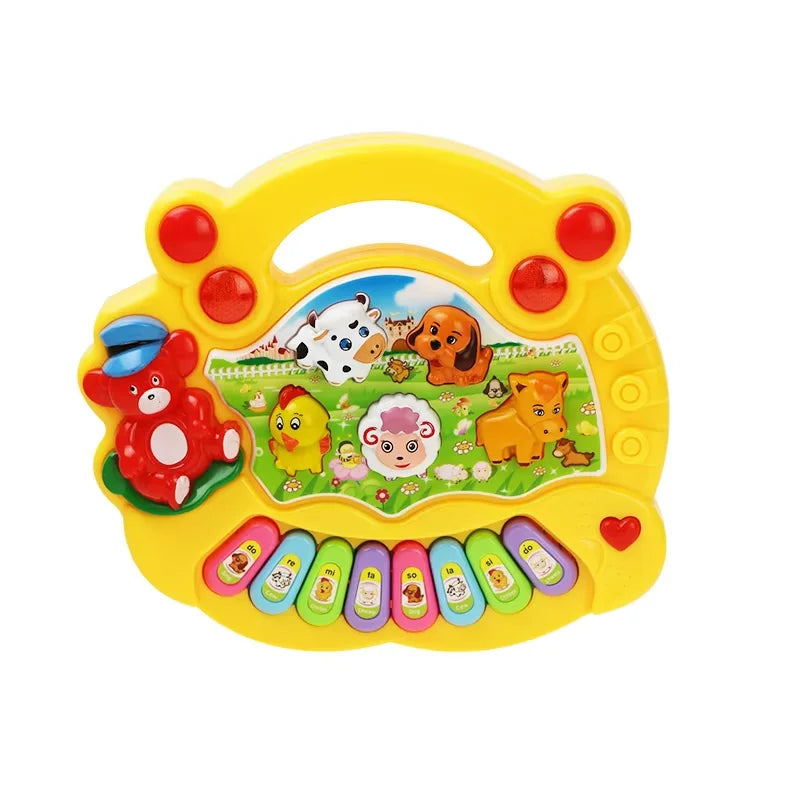 Kinder Piano Toetsenbord Set met Dierengeluiden en Knipperend Licht Baby Muziekinstrument Muzikaal Speelgoed Educatief Speelgoed Cadeaus voor Kinderen