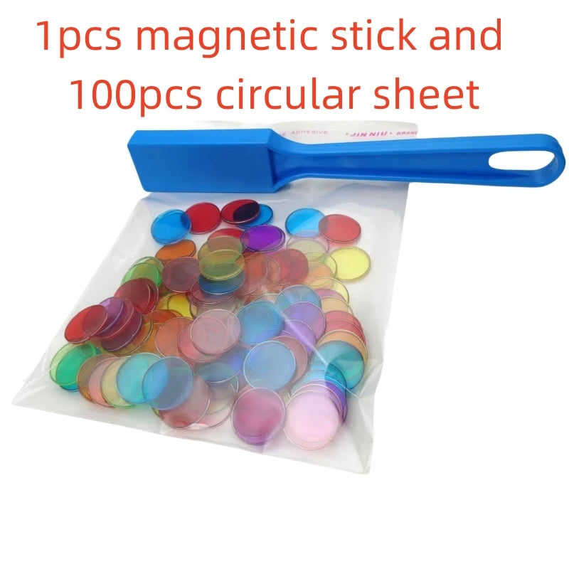 Magnetische Kleurrijke Chips Set | Fysica Wetenschapsexperimenten, Montessori Kleur- & Leerhulpmiddelen (100 stuks)