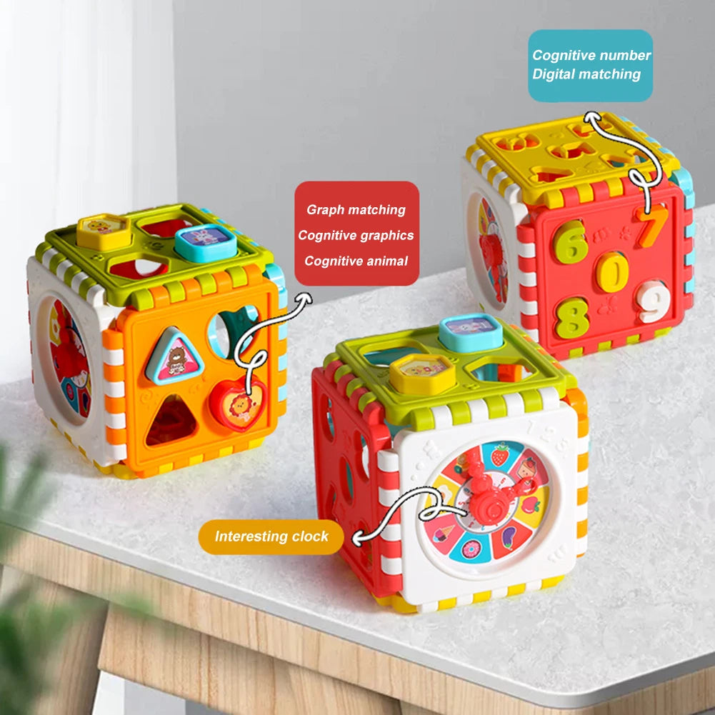 Activiteitenkubus Sorteerspel | Montessori Match & Tel Speelgoed | Baby & Peuters