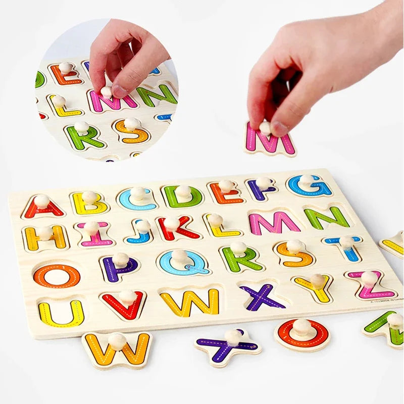 Montessori houten puzzel van 30 cm – Leren en spelen met één handgreep