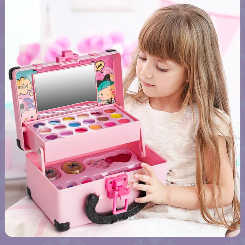Make-up speelset voor kinderen - Speelset met lippenstift en oogschaduw, niet-giftig en veilig, perfect voor rollenspellen.