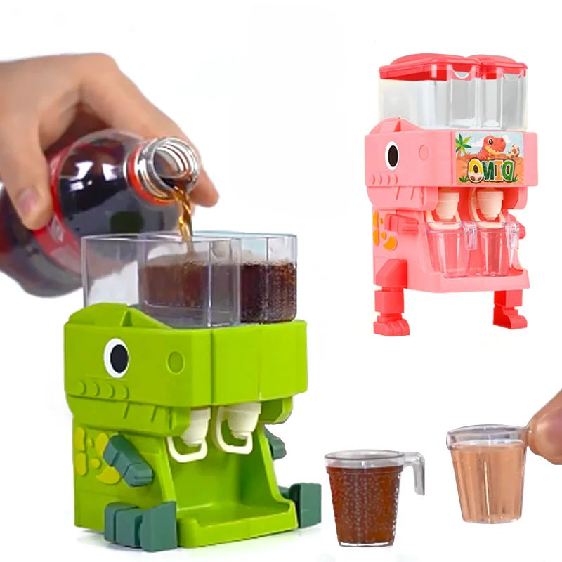 Dinosaurus Dubbel Waterdispenser Speelgoed | Leuke Roze/Blauwe Drinkfontein Simulatie