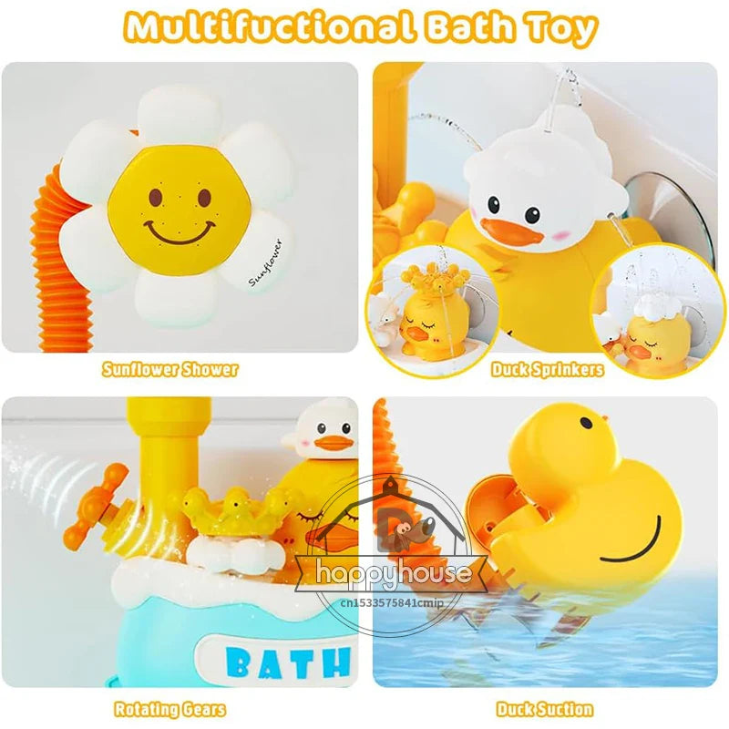 4-in-1 Baby Bad Speelgoed met Zonnebloem Douche & Watersproeiers – Interactief Badspeelgoed voor Peuters en Kleintjes