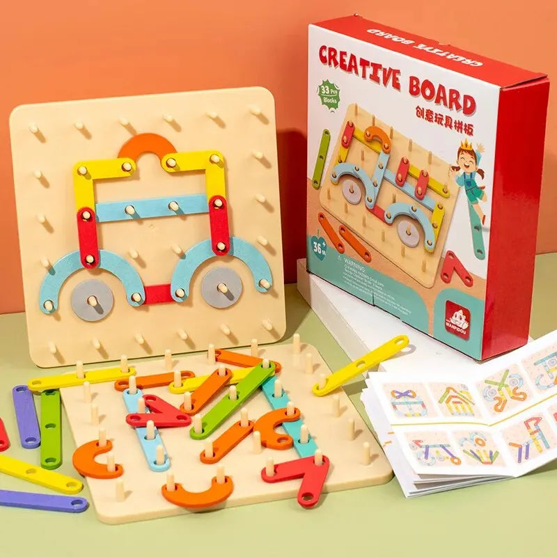 Montessori Vormen Blokken | Creatieve bouwblokken & puzzelset