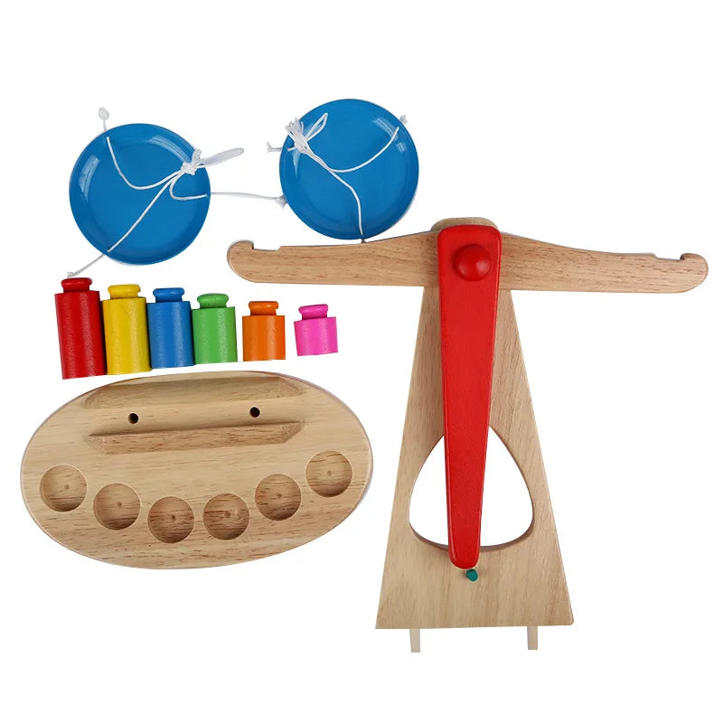 Montessori Houten Weegschaal Speelgoed | Educatief Balansspel voor Kinderen