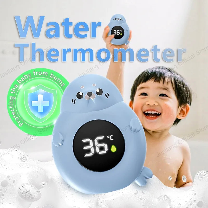 Digitale Badthermometer voor Baby's - Schattige Blauwe Zeehond Waterthermometer voor Jongens en Meisjes - Veilig Drijvend Badspeeltje met LED Display voor Kinderen