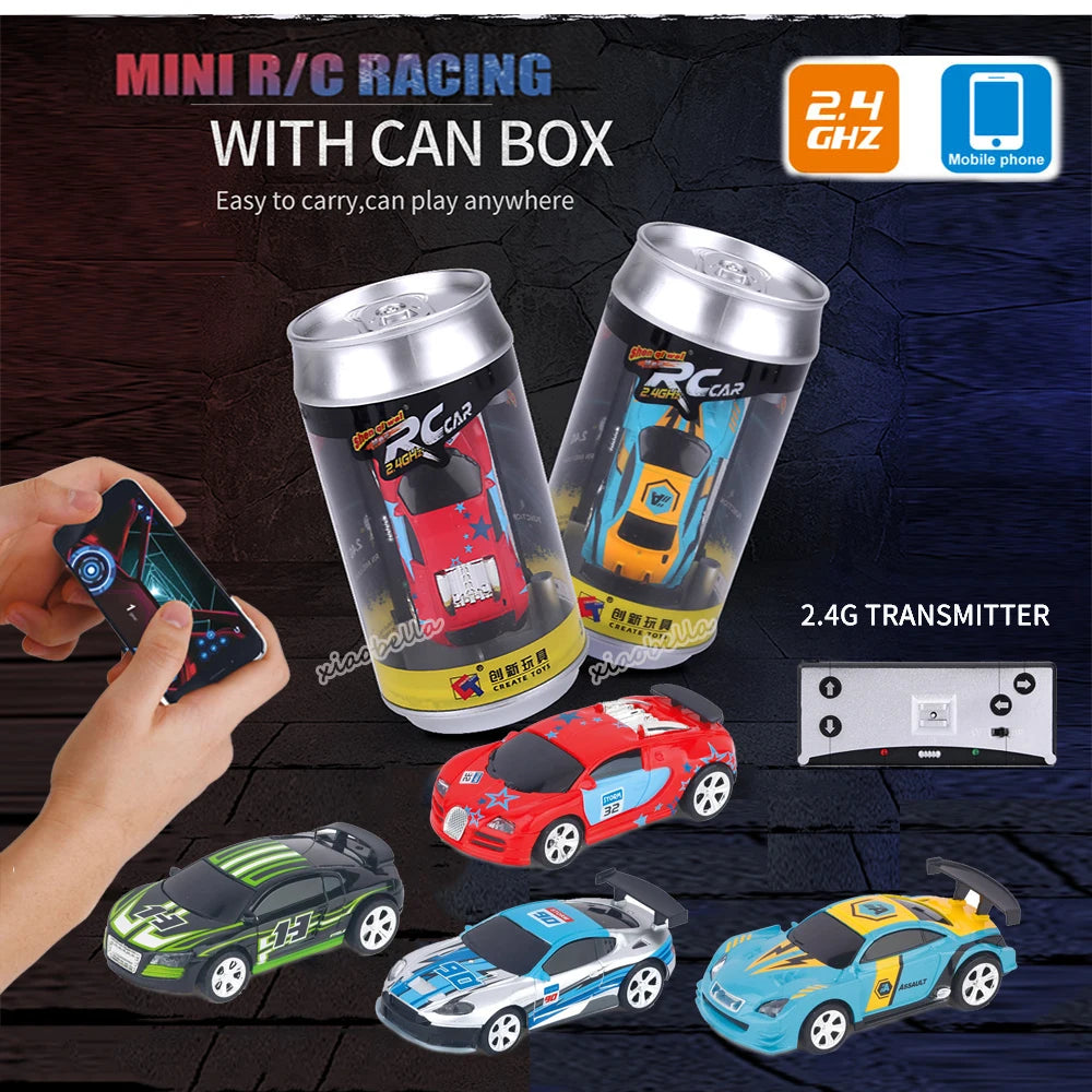 1:58 RC Mini Auto - Accu Raceauto in PVC Blik | Drift-Buggy Bluetooth Bestuurbaar Speelgoed voor Kinderen
