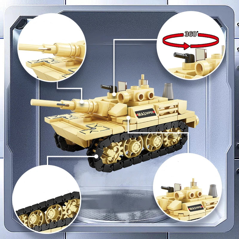 Hoofdgevechtstank M1A2 Oorlog Militaire Stadsvoertuig Auto Bouwstenen Klassiek Model Bricks Kits Sets Ideeën