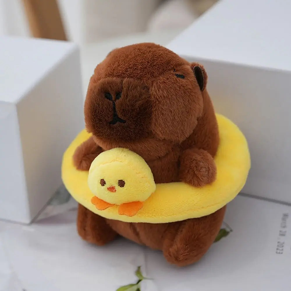 Zwemring Capybara Pluche | Capybara Sleutelhanger Gevulde Dieren Schattig Speelgoed Capybara Pop voor Kinderen en Volwassenen van 1 - 7 Jaar