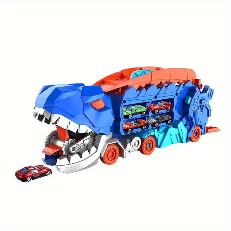 Transport Dino Truck | Speelgoedauto met Uitschuifbare Racebaan