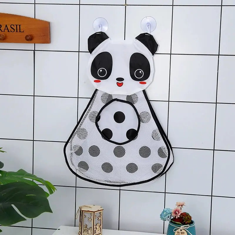 Schattige Badfiguren met Net – Eend, Tijger, Kikker, Panda | Opbergzak met Sterke Zuignappen voor Badkamer & Waterspeelgoed
