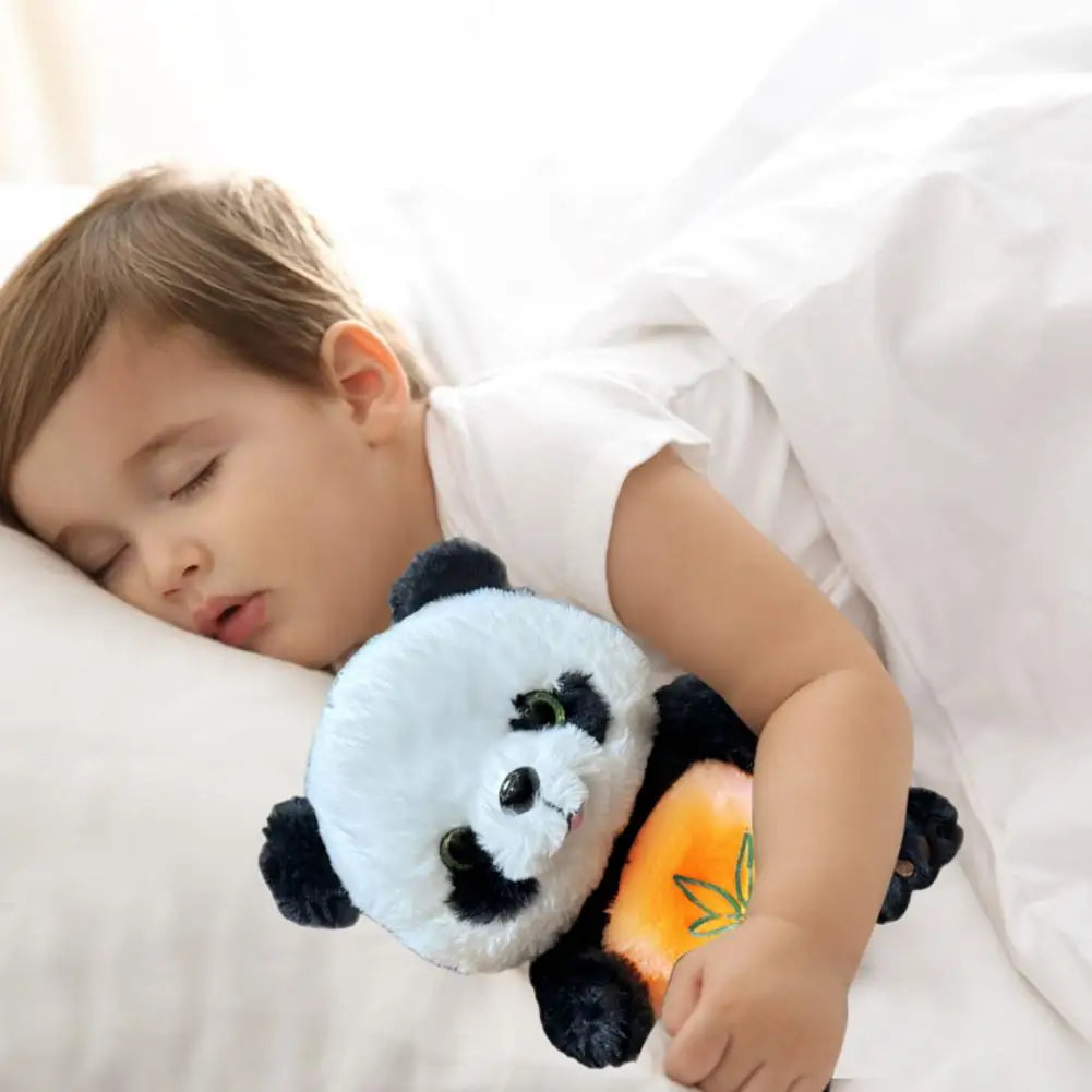 Panda Knuffel met Muziek en Licht – Ademend Slaapspeeltje voor Baby’s, Geluid en Licht Sensorische Knuffel