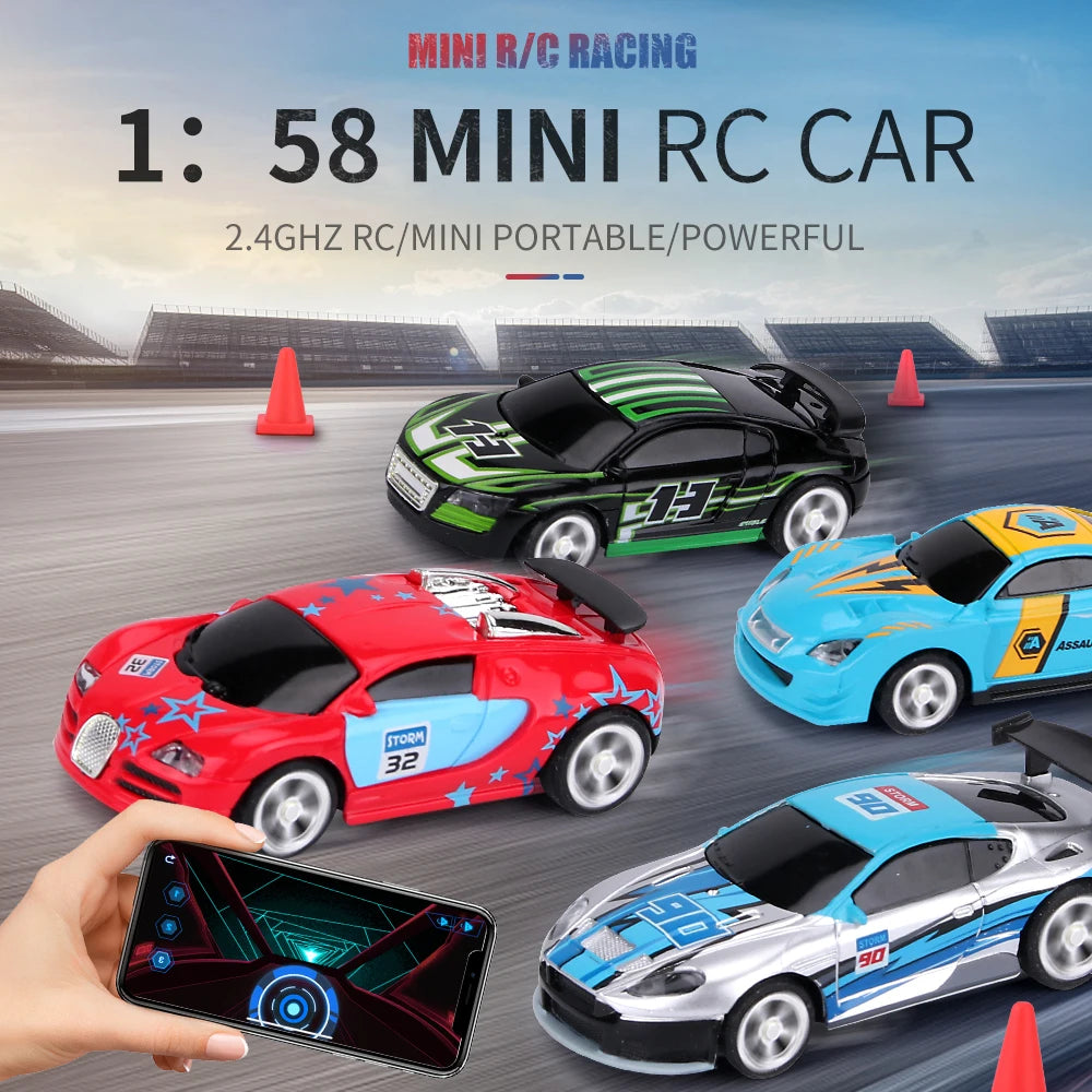 1:58 RC Mini Auto - Accu Raceauto in PVC Blik | Drift-Buggy Bluetooth Bestuurbaar Speelgoed voor Kinderen