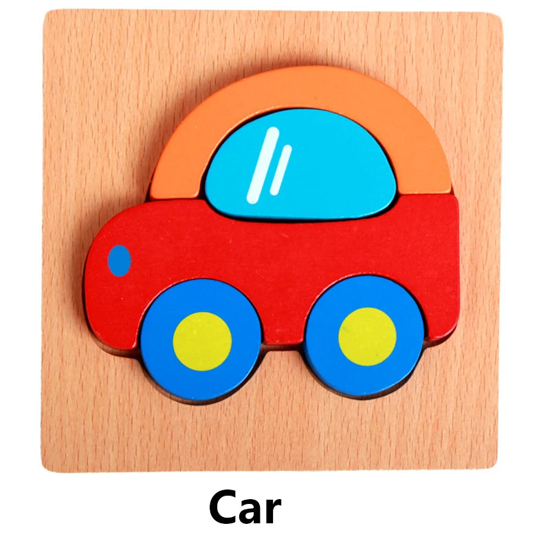 Houten puzzel voor kinderen met dieren en voertuigen - Kleurrijk educatief speelgoed, perfect cadeau voor jongens en meisjes.
