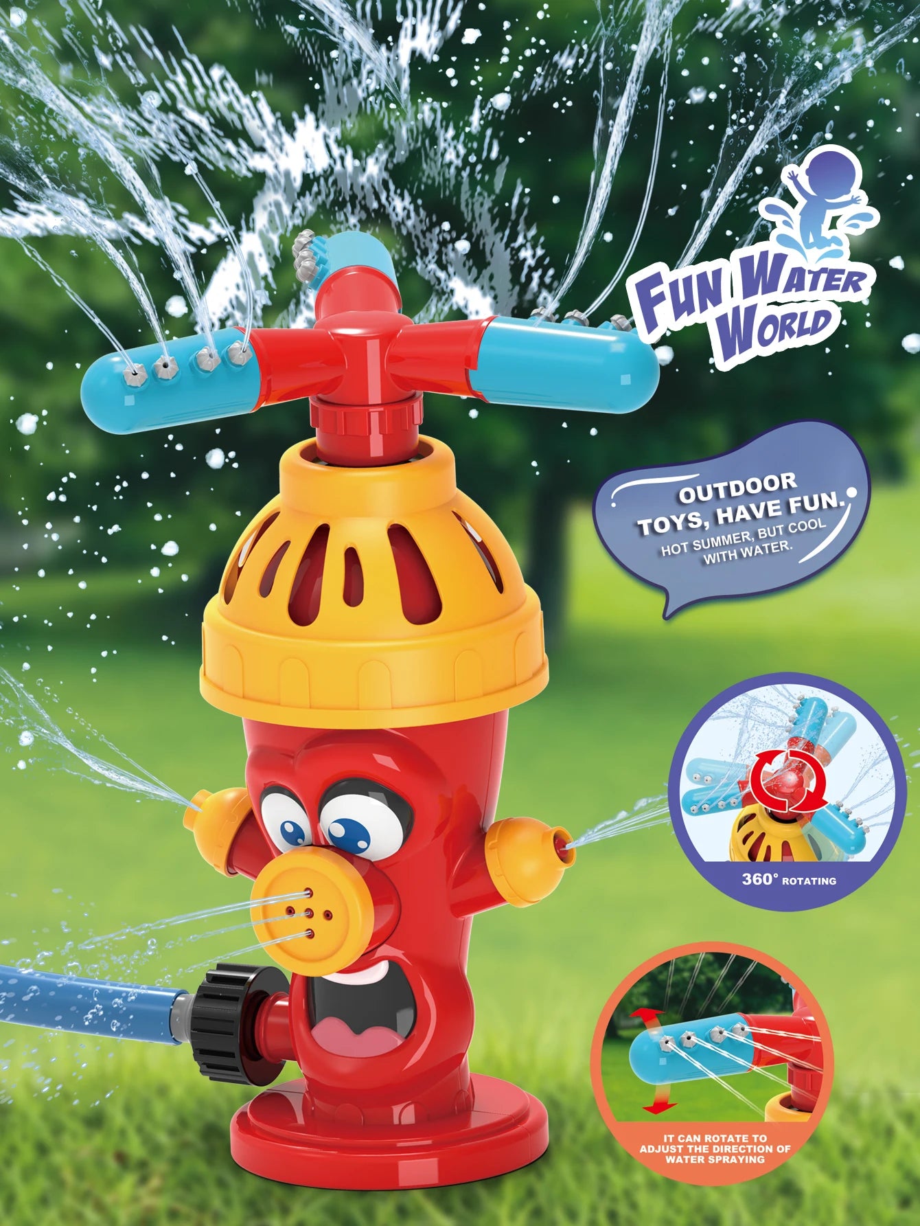 Brandkraan Watersproeier | Speelse Tuinsproeier voor Kinderen