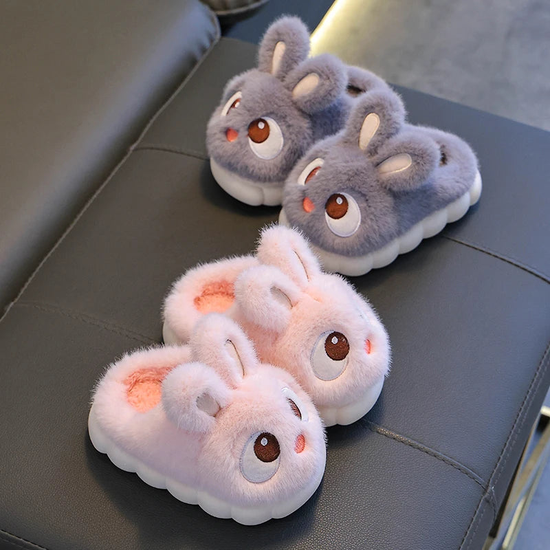 Nieuwe Winter Schattige Grote Oog Konijn Pantoffels | Waterdicht, Warm & Antislip, Knuffelige Schoenen voor Jongens & Meisjes
