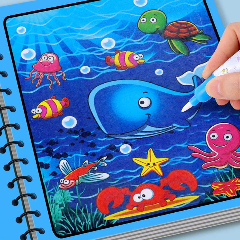 Magisch Waterkleurboek voor Baby’s | Herbruikbaar Montessori Educatief Speelgoed voor Kinderen