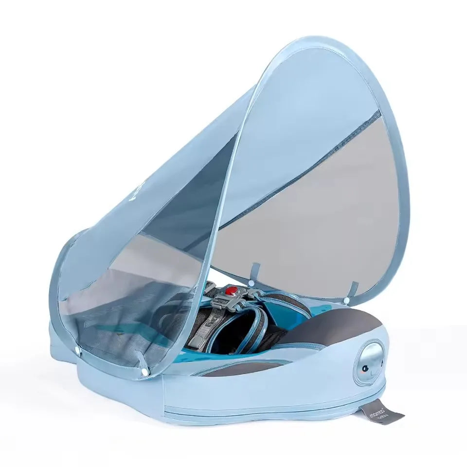 Baby Zwemring Niet-Opblaasbaar | Zwemtrainer met Zonnescherm voor Peuters