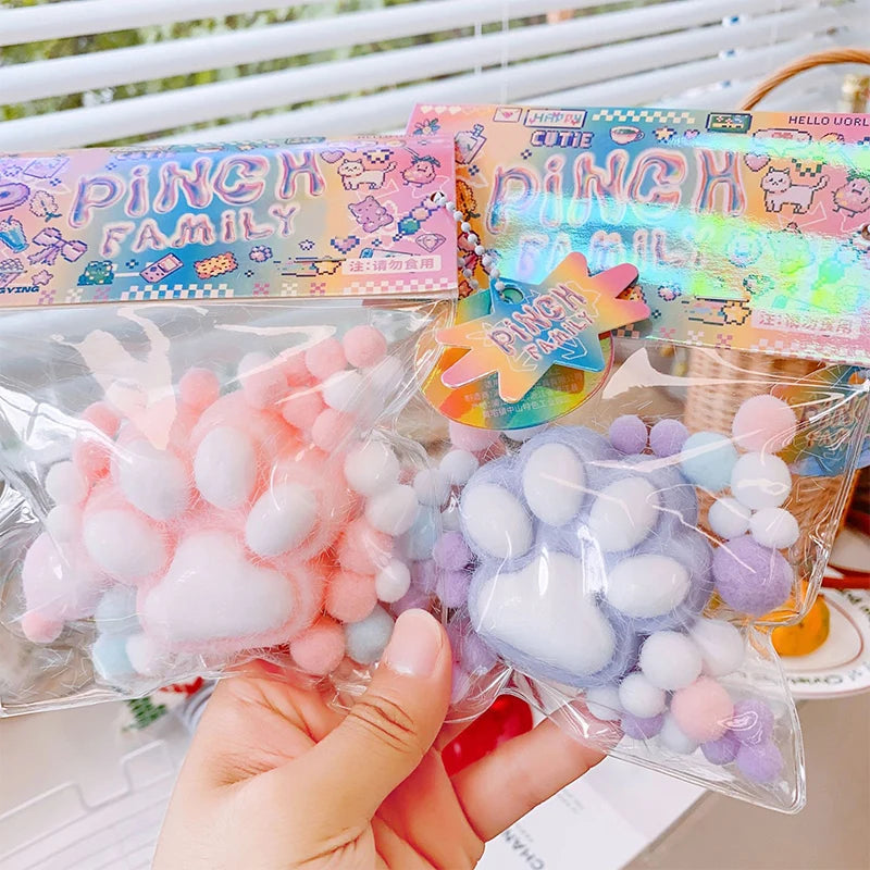 Pluchen katpoot stress speelgoed - Handgemaakt mochi speeltje, verjaardag of feest cadeau