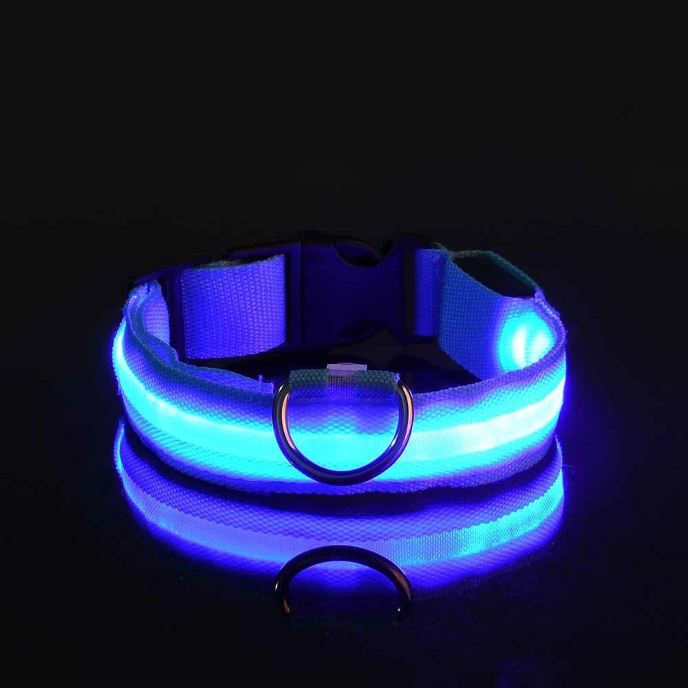 Nylon LED Nachtveiligheid Knipperende Hondenriem | Glow in the Dark Fluorescerende Verlichte Halsband voor Honden