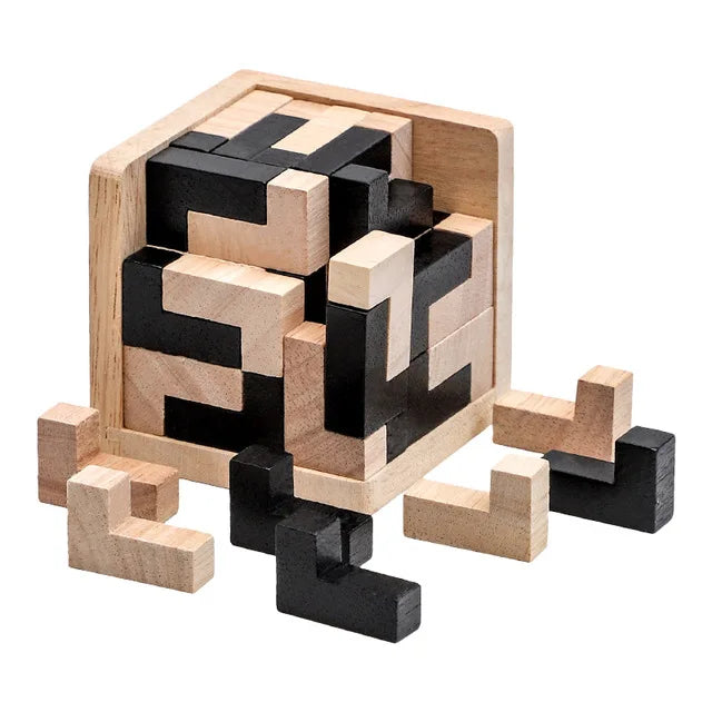 3D Houten Puzzel Kubus | Educatief Luban Speelgoed, Breinontwikkeling en Vroege Leren, Cadeau voor Kinderen