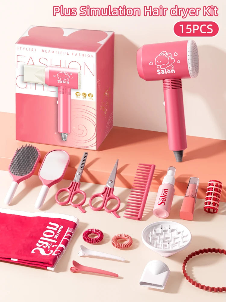 Kapsalon rollenspel speelgoed - Kappersspeelset met föhn, educatief speelgoed voor meisjes, ideaal voor fantasierijke spellen.