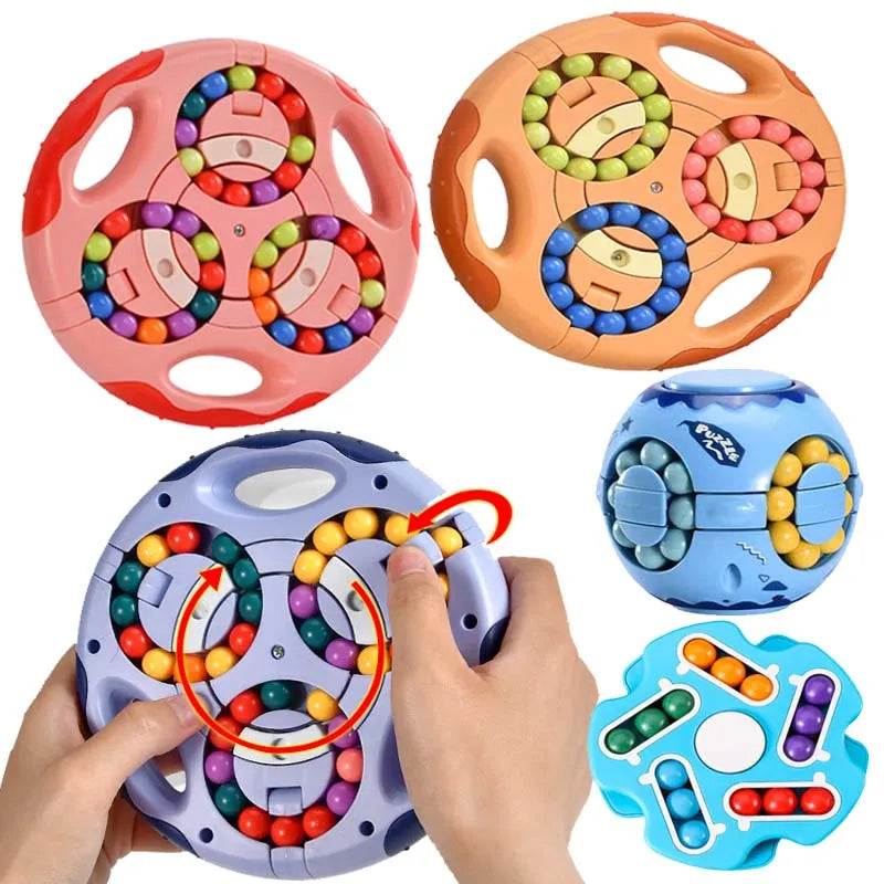 3-in-1 Magic Beans Draaikubus | Stressverlichting & Educatief Spel voor Kinderen & Volwassenen