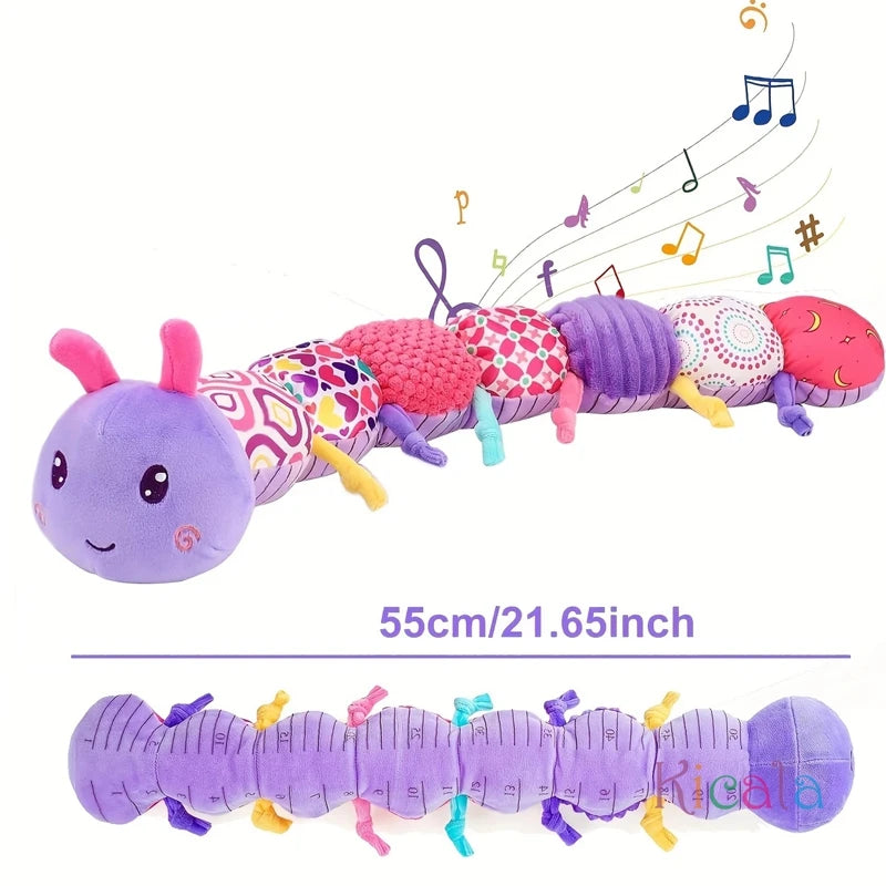 Muzikale Rups Knuffelspeelgoed – Sensorisch Pluche Speelgoed voor Baby’s met Meerdere Texturen | Voor Pasgeborenen Jongens & Meisjes