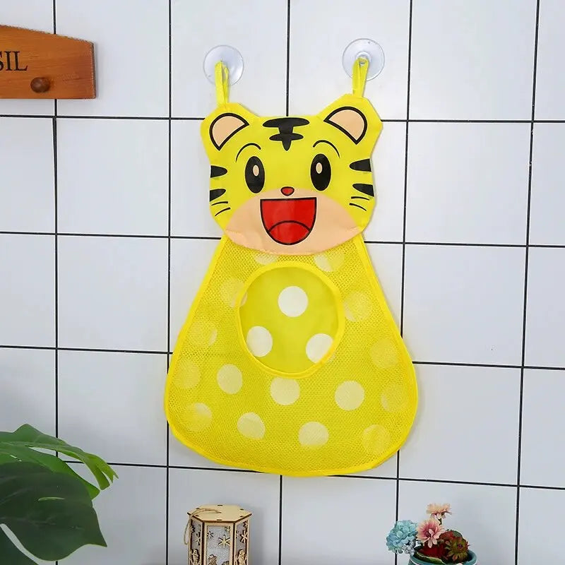 Schattige Badfiguren met Net – Eend, Tijger, Kikker, Panda | Opbergzak met Sterke Zuignappen voor Badkamer & Waterspeelgoed