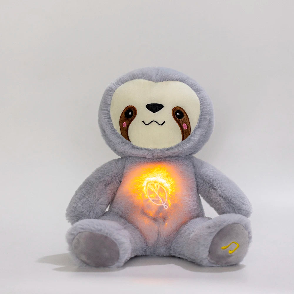 Ademend Sloth Pluche Speelgoed | Baby Kalmerend Berenpop Baby Slaapgenoot Geluid en Licht Pluche Speelgoed 0 tot 4+ jaar oud