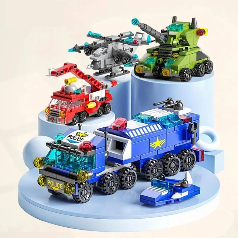 Kinderen Puzzelbouw Blokken | Brandweerwagens, Politiewagens, Ambulances, Vliegtuigen, Tanks, Verjaardagscadeau Modellen en Ornaments