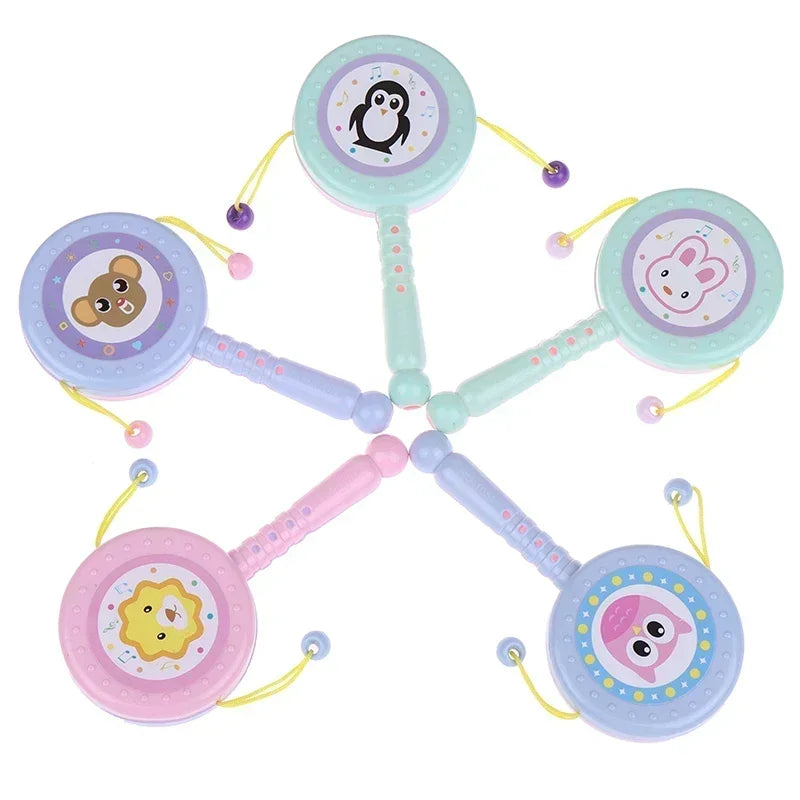 Baby rammelaar trommel|Plastic handtrommel speelgoed educatief voor peuters