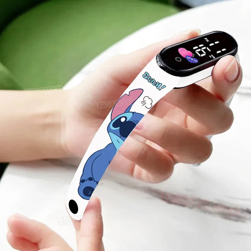 Stitch Digitale Kinderhorloge | Anime Figuren LED Lichtgevende Touchscreen Waterdicht Elektronisch Sporthorloge, Verjaardagscadeau