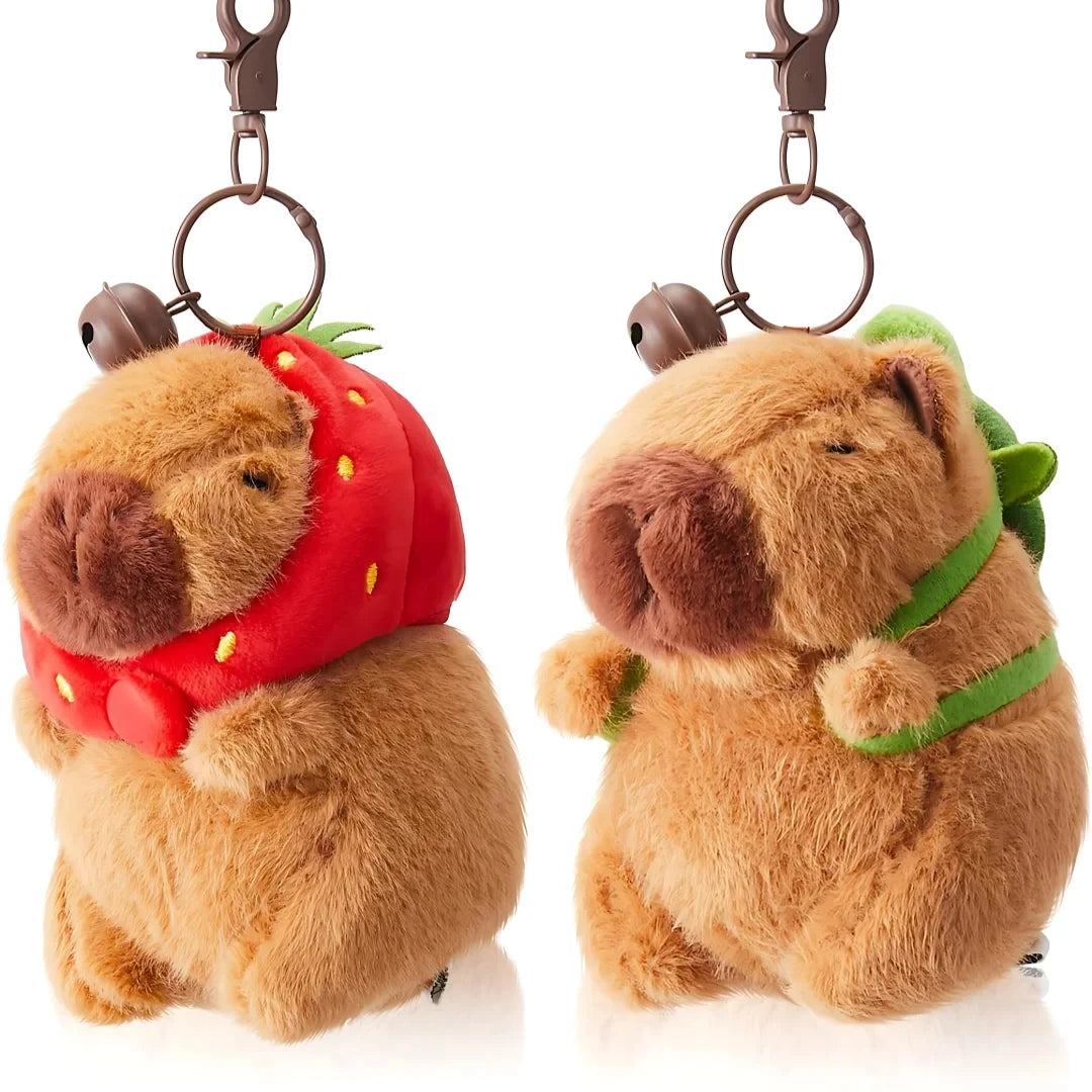 Pluche Capibara Sleutelhanger | Schattige Knuffel Sleutelhanger voor Rugzakken