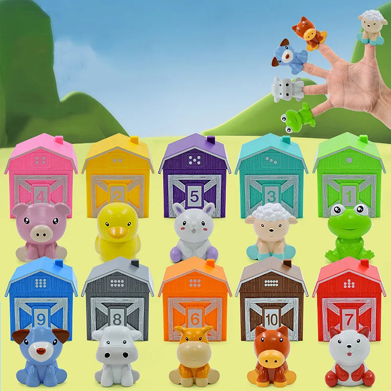 Montessori Leer Speelgoed | Dieren Vingerpoppen & Peekaboo