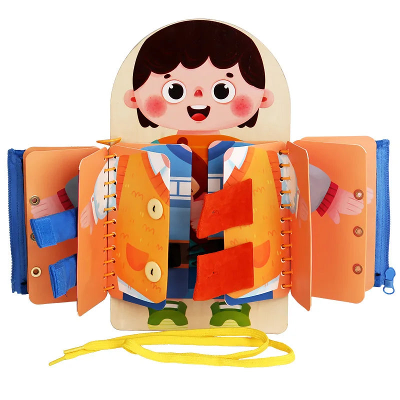 Meerlaagse Houten Drukke Plank | Montessori Vroege Educatie Spellen Stil Boek Sensorisch Speelgoed voor Peuters