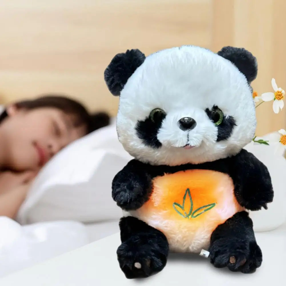Panda Knuffel met Muziek en Licht – Ademend Slaapspeeltje voor Baby’s, Geluid en Licht Sensorische Knuffel