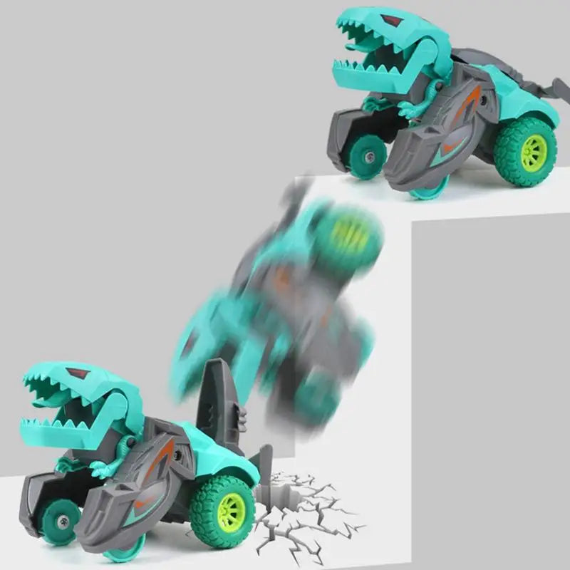 Automatische Dinosaur speelgoedauto 2-in-1 - LED Dino transformatie met muziek en licht voor kinderen vanaf 3 jaar, verjaardagscadeau