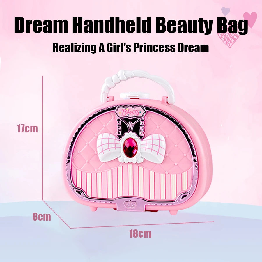Kinderen Make-up Speelgoed Set | Wasbare Cosmetica, Veilige Pretend Play Set met Spiegel, Verjaardagscadeau voor Meisjes